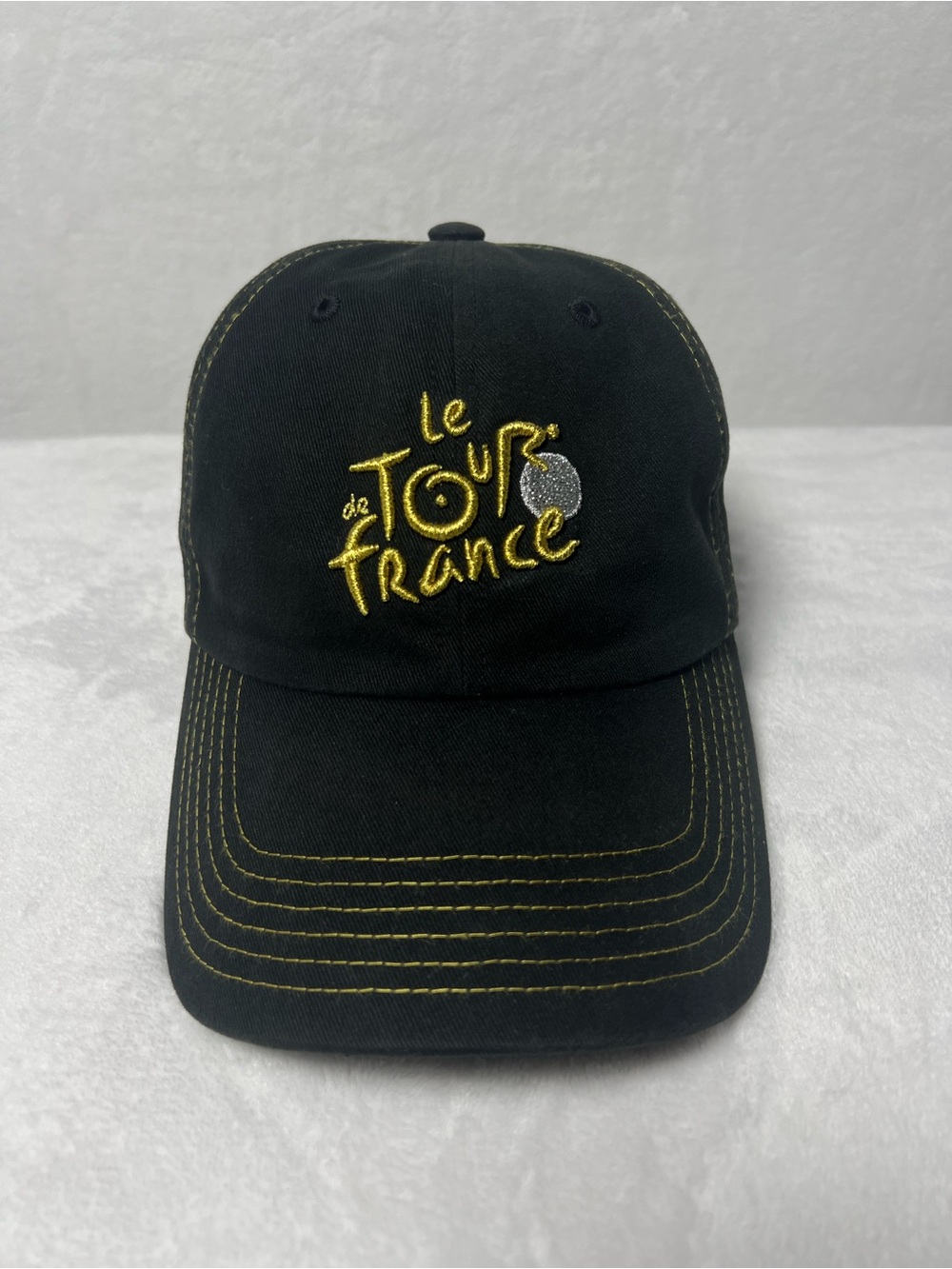 Le Tour de France Black Baseball Cap Hat with Yellow Embroidery